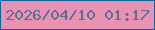 文字の大きさ：4、枠の色：026aa0、背景の色：eb92b2、文字の色：556e9c 無料ブログパーツのブログ時計