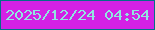 文字の大きさ：4、枠の色：026f88、背景の色：d321e5、文字の色：91e6e0 無料ブログパーツのブログ時計