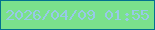 文字の大きさ：2、枠の色：02718f、背景の色：7ae18c、文字の色：97c9e8 無料ブログパーツのブログ時計