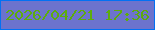 文字の大きさ：4、枠の色：0271f3、背景の色：6c73cd、文字の色：5dac0c 無料ブログパーツのブログ時計