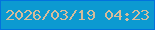 文字の大きさ：5、枠の色：0272dd、背景の色：0c9ad1、文字の色：d5bc9b 無料ブログパーツのブログ時計