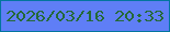 文字の大きさ：4、枠の色：02759e、背景の色：5f7ef6、文字の色：246937 無料ブログパーツのブログ時計