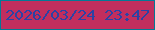 文字の大きさ：1、枠の色：027996、背景の色：c12e5e、文字の色：2c42a5 無料ブログパーツのブログ時計