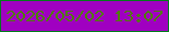 文字の大きさ：2、枠の色：027b1c、背景の色：a000c1、文字の色：4f7e0a 無料ブログパーツのブログ時計