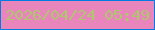 文字の大きさ：3、枠の色：027ce4、背景の色：e885ba、文字の色：b0c471 無料ブログパーツのブログ時計
