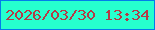 文字の大きさ：5、枠の色：027ceb、背景の色：26ffce、文字の色：b53a46 無料ブログパーツのブログ時計