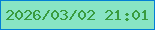 文字の大きさ：2、枠の色：027ed6、背景の色：88e4c4、文字の色：389b3f 無料ブログパーツのブログ時計