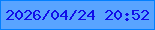 文字の大きさ：5、枠の色：027ffe、背景の色：59a4ff、文字の色：110ee9 無料ブログパーツのブログ時計