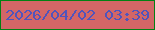 文字の大きさ：3、枠の色：028114、背景の色：d36667、文字の色：5054bc 無料ブログパーツのブログ時計