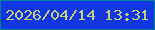 文字の大きさ：5、枠の色：028196、背景の色：1336e3、文字の色：c4cd81 無料ブログパーツのブログ時計