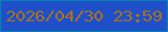 文字の大きさ：2、枠の色：0284a9、背景の色：1f50ca、文字の色：ac711c 無料ブログパーツのブログ時計