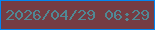 文字の大きさ：5、枠の色：0286f1、背景の色：753c43、文字の色：508894 無料ブログパーツのブログ時計