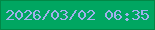 文字の大きさ：5、枠の色：028746、背景の色：00a661、文字の色：a0b0eb 無料ブログパーツのブログ時計