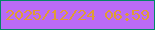 文字の大きさ：3、枠の色：028766、背景の色：ba6bf6、文字の色：df9c36 無料ブログパーツのブログ時計