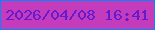 文字の大きさ：2、枠の色：0287fd、背景の色：c43bbb、文字の色：631bd0 無料ブログパーツのブログ時計