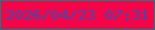 文字の大きさ：5、枠の色：028884、背景の色：f60447、文字の色：394daf 無料ブログパーツのブログ時計
