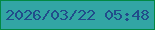 文字の大きさ：5、枠の色：028943、背景の色：32a5a4、文字の色：214d8b 無料ブログパーツのブログ時計