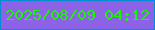 文字の大きさ：1、枠の色：028ad3、背景の色：8c62e7、文字の色：1bf402 無料ブログパーツのブログ時計