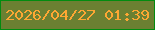 文字の大きさ：5、枠の色：028b10、背景の色：6b8032、文字の色：fea733 無料ブログパーツのブログ時計
