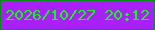 文字の大きさ：1、枠の色：028e11、背景の色：a821fa、文字の色：16f914 無料ブログパーツのブログ時計