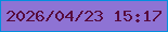 文字の大きさ：1、枠の色：028fdd、背景の色：8e73d4、文字の色：570c3d 無料ブログパーツのブログ時計