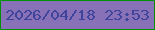 文字の大きさ：3、枠の色：029007、背景の色：8971b7、文字の色：3e449c 無料ブログパーツのブログ時計