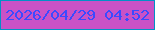文字の大きさ：3、枠の色：0291c6、背景の色：c952c6、文字の色：3b4afe 無料ブログパーツのブログ時計