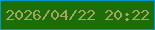 文字の大きさ：2、枠の色：0296d4、背景の色：1e6e08、文字の色：a5a467 無料ブログパーツのブログ時計