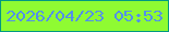 文字の大きさ：4、枠の色：029882、背景の色：8ffb32、文字の色：5290ea 無料ブログパーツのブログ時計