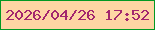 文字の大きさ：1、枠の色：029923、背景の色：fed5a4、文字の色：a3266e 無料ブログパーツのブログ時計