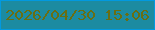 文字の大きさ：4、枠の色：0299e0、背景の色：1c8ba1、文字の色：696e13 無料ブログパーツのブログ時計