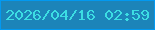 文字の大きさ：2、枠の色：0299f1、背景の色：1c84b9、文字の色：3cdde3 無料ブログパーツのブログ時計