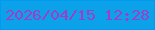 文字の大きさ：5、枠の色：0299f3、背景の色：0ca2e9、文字の色：a23cc8 無料ブログパーツのブログ時計