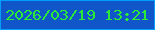 文字の大きさ：2、枠の色：029efb、背景の色：1156c9、文字の色：2ae937 無料ブログパーツのブログ時計