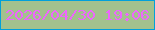 文字の大きさ：1、枠の色：02a0db、背景の色：a3c18e、文字の色：ed66fd 無料ブログパーツのブログ時計