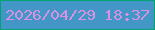 文字の大きさ：2、枠の色：02a271、背景の色：4397c6、文字の色：d892e1 無料ブログパーツのブログ時計