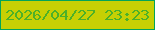 文字の大きさ：3、枠の色：02a459、背景の色：c6d004、文字の色：4cb128 無料ブログパーツのブログ時計