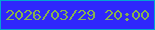 文字の大きさ：2、枠の色：02a4d3、背景の色：2f27fc、文字の色：87b24e 無料ブログパーツのブログ時計