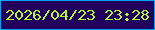 文字の大きさ：2、枠の色：02a4fa、背景の色：21015b、文字の色：b1f631 無料ブログパーツのブログ時計