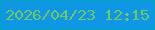 文字の大きさ：2、枠の色：02a6bb、背景の色：0f97e6、文字の色：71c763 無料ブログパーツのブログ時計