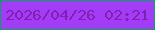 文字の大きさ：1、枠の色：02a758、背景の色：a33cf6、文字の色：821fb2 無料ブログパーツのブログ時計