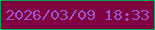 文字の大きさ：3、枠の色：02a952、背景の色：7f0341、文字の色：9d55cc 無料ブログパーツのブログ時計