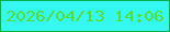 文字の大きさ：2、枠の色：02b14b、背景の色：34f8f1、文字の色：53df2e 無料ブログパーツのブログ時計