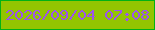 文字の大きさ：5、枠の色：02b215、背景の色：93c501、文字の色：9d54ed 無料ブログパーツのブログ時計