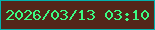 文字の大きさ：5、枠の色：02b2ad、背景の色：532619、文字の色：3cfd83 無料ブログパーツのブログ時計