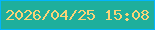文字の大きさ：5、枠の色：02b4fd、背景の色：1eaf9c、文字の色：fad378 無料ブログパーツのブログ時計