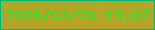 文字の大きさ：4、枠の色：02b571、背景の色：b3a528、文字の色：25e92b 無料ブログパーツのブログ時計