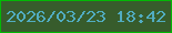 文字の大きさ：5、枠の色：02b805、背景の色：375c2c、文字の色：51acc1 無料ブログパーツのブログ時計