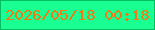文字の大きさ：4、枠の色：02bd64、背景の色：1aff92、文字の色：f17817 無料ブログパーツのブログ時計