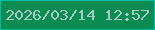 文字の大きさ：5、枠の色：02bda1、背景の色：0c8b53、文字の色：a4ccc1 無料ブログパーツのブログ時計
